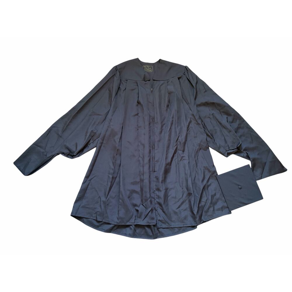 Oak Hall Green Weaver Unisex Black Graduation Masters Cap and Gown Sz Plus 1